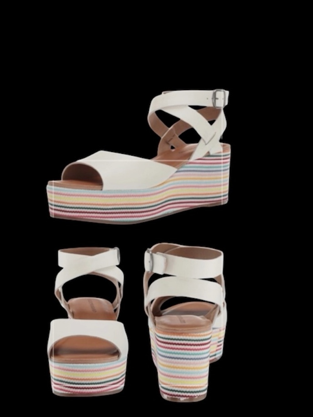 Lucky Brand Ginny Milk Rivington Espadrille Wedge Sandal with Stripes - Picture 2 of 13
